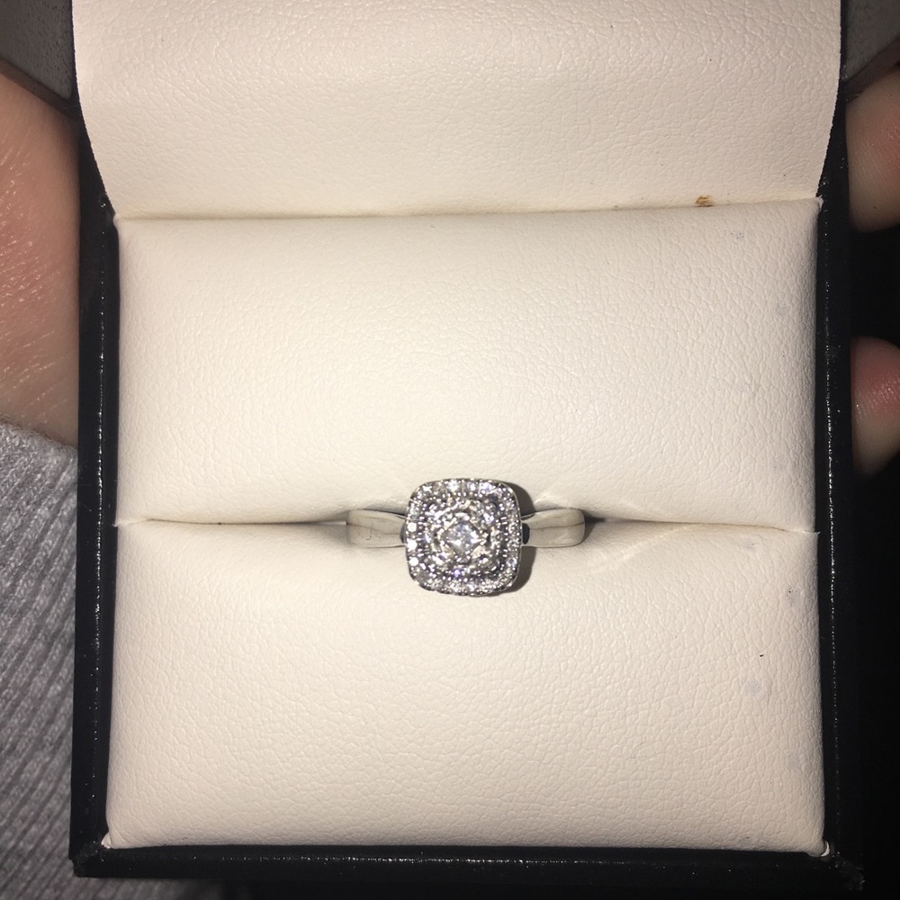 Engagement ring all real diamonds and white gold